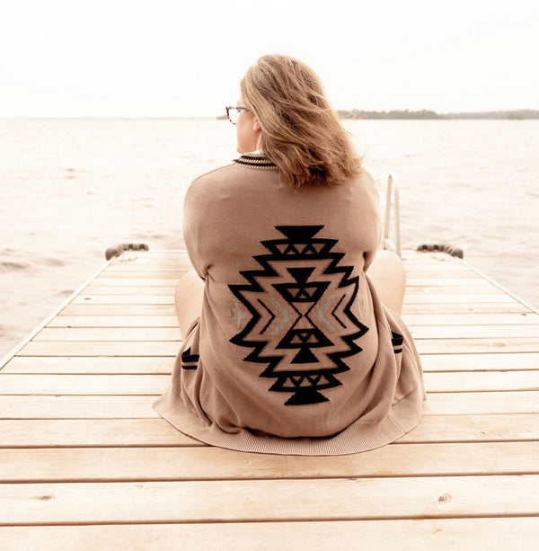 Southwest Dockside Knit Cardi- Sand- 100% Cotton