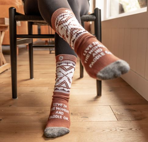 Cabin Socks - Live in the moment & paddle on.