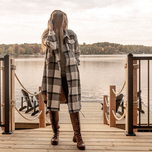 Tartan plaid 2025 jacket womens